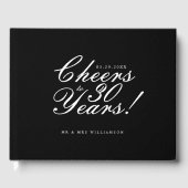 Proost op 30 jaar Script Photo Jubileum Black Gastenboek (Voorkant)