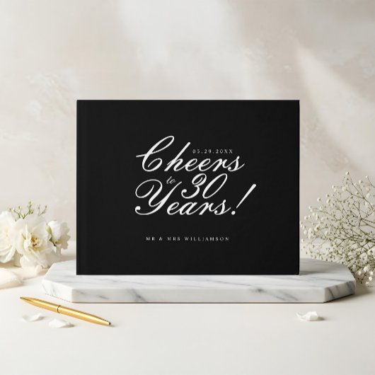 Proost op 30 jaar Script Photo Jubileum Black Gastenboek