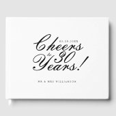 Proost op 30 Jaar Script Photo Jubileum Wit Gastenboek (Voorkant)