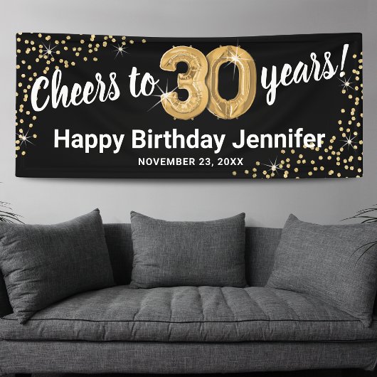 Proost op 30 jaar verjaardag spandoek