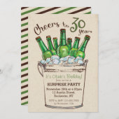 Proost op 30 jaar verjaardagsuitnodiging kaart (Voorkant / Achterkant)