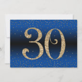 Proost op 30 jaar Verrassing Verjaardag Gold & Blu Kaart (Achterkant)