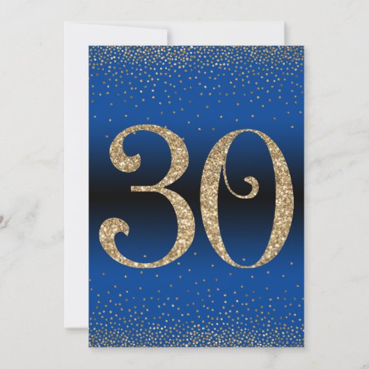 Proost op 30 jaar Verrassingsfeestje Blauw Kaart (Achterkant)