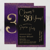 Proost op 30 jaar Verrassingsfeestje, Paarse Kaart (Voorkant / Achterkant)