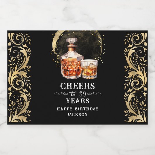 Proost op 30 jaar whisky likeurfles etiket (Enkel label)