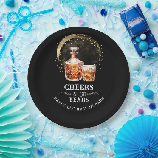 Proost op 30 jaar whisky papieren bordje (Feest)