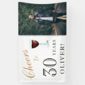 Proost op 30 Jaar Wijn 30e Verjaardag Foto Spandoek (Verticaal)