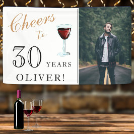 Proost op 30 Jaar Wijn 30e Verjaardag Foto Spandoek