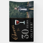 Proost op 30 Jaar Wijn 30e Verjaardag Foto Spandoek (Verticaal)