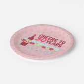 Proost op 30 jaar wijn thema kawaii stijl papieren bordje (Gekanteld)