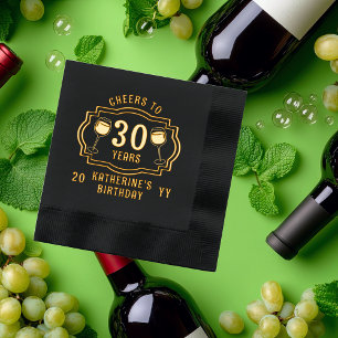 Proost op 30 jaar wijnglazen Verjaardagsnaam Folie Servetten