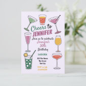 Proost op 30 kleurrijke cocktail-thema 30e verjaar kaart (Staand voorkant)