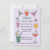 Proost op 30 kleurrijke cocktail-thema 30e verjaar kaart (Achterkant)