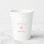 Proost op 30 Years Pink 30th Birthday Custom Papieren Bekers<br><div class="desc">Feestelijke roze doodle ontwerp is voorzien van twee handen roosteren met wijnglazen. Alle tekst is bewerkbaar.</div>