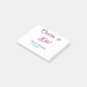 Proost op 30e verjaardag naam datum mauve blauwe e post-it® notes (Schuin)