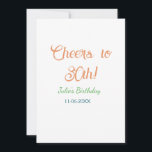 Proost op 30e verjaardag naam datum oranje groen b kaart<br><div class="desc">eenvoudige bedrijfssticker</div>