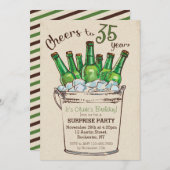 Proost op 35 jaar verjaardagsuitnodiging kaart (Voorkant / Achterkant)