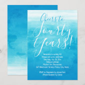 Proost op 40 Blue Ombre Modern 40e verjaardagsfees Kaart (Voorkant / Achterkant)