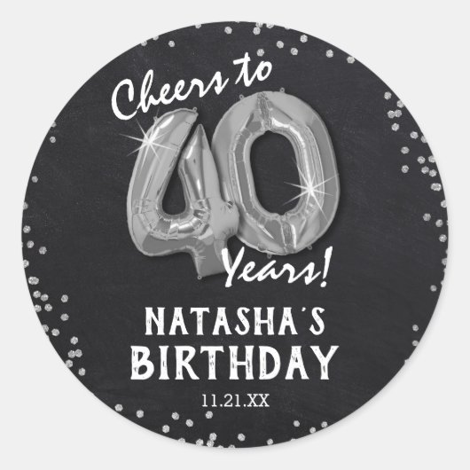 Proost op 40 Jaar! 40e verjaardag Ronde Sticker (Voorkant)