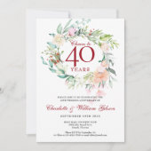 Proost op 40 jaar 40ste trouwdag bloemstuk kaart (Voorkant)