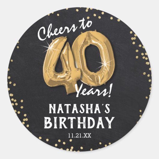 Proost op 40 Jaar! 40ste verjaardag Ronde Sticker (Voorkant)