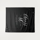 Proost op 40 jaar | 40ste verjaardag Zwart & Wit Wandkleed (Voorkant (horizontaal))