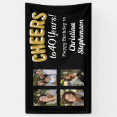 Proost op 40 jaar 4 Fotocollage 40e verjaardag Spandoek (Verticaal)