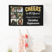 Proost op 40 jaar 6 Fotocollage 40e verjaardag Spandoek (Insitu)