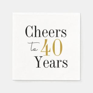 Proost op 40 jaar Black Gold Party Servet
