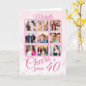 Proost op 40 Jaar Foto Sjabloon 40ste Verjaardag (Gele Bloem)