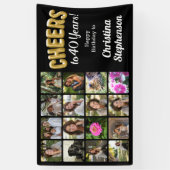 Proost op 40 jaar Fotocollage 40ste verjaardag Spandoek (Verticaal)