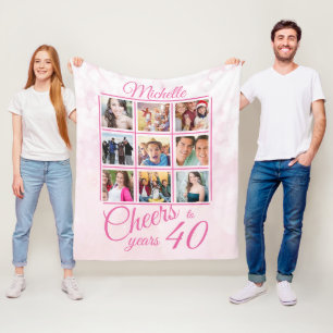 Proost op 40 jaar Fotosjabloon 40e verjaardag Fleece Deken