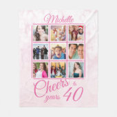 Proost op 40 jaar Fotosjabloon 40e verjaardag Fleece Deken (Voorkant)