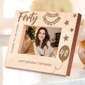 Proost op 40 jaar gelukkige verjaardag gegraveerde lijstjes