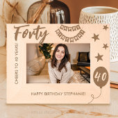 Proost op 40 jaar gelukkige verjaardag gegraveerde lijstjes