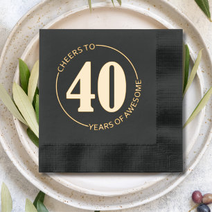 Proost op 40 jaar Geweldige Forty Fortieth Folie Servetten
