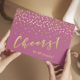 Proost op 40 jaar! Glamoureuze Gouden Glitters Briefkaart