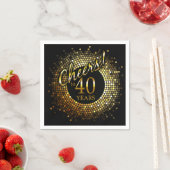Proost op 40 jaar gouden zwarte sprankeling bling servet (Insitu)