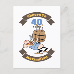Proost op 40 jaar grappige bier verjaardag cartoon briefkaart