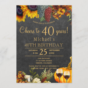 Proost op 40 jaar herfst roestige 40ste verjaardag kaart