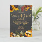 Proost op 40 jaar herfst rustiek 40ste verjaardags kaart (Staand voorkant)