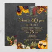 Proost op 40 jaar herfst rustiek 40ste verjaardags kaart (Voorkant / Achterkant)