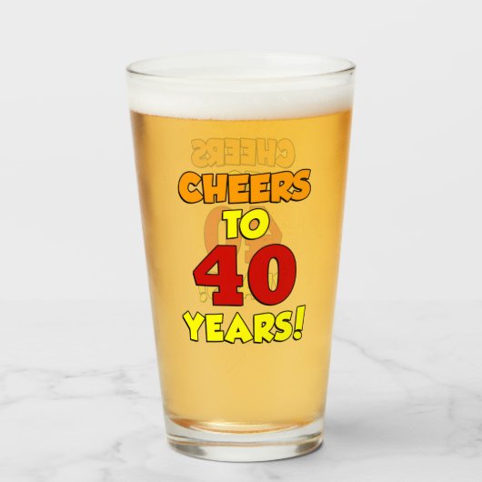 Proost op 40 Jaar Kleurrijk Glas (Voorkant gevuld)