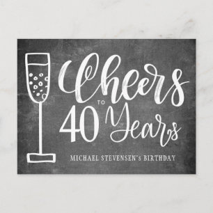 Proost op 40 jaar krijtbord verjaardagsuitnodiging briefkaart