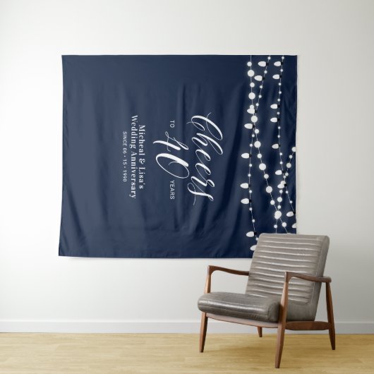 Proost op 40 jaar | Marine 40ste huwelijksverjaard Wandkleed (In Situ (horizontaal))