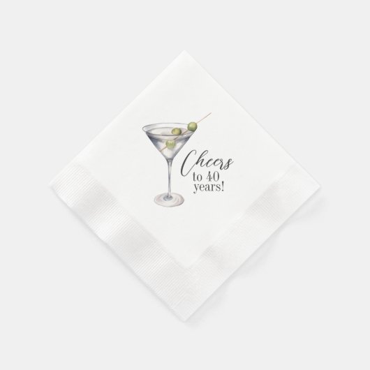 Proost op 40 jaar Martini Cocktail Verjaardagsfees Servet (Hoek)