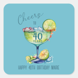 Proost op 40 Jaar Mijlpaal Verjaardag  Vierkante Sticker