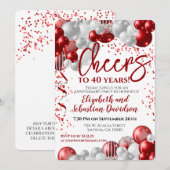 Proost op 40 jaar Rode 40e verjaardag Kaart (Voorkant / Achterkant)