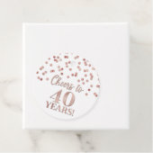 Proost op 40 jaar Roos Gold Confetti Bedankjes Labels (In situ)