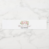 Proost op 40 jaar Roos Gold Flowers Verjaardag Waterfles Etiket (Enkel label)